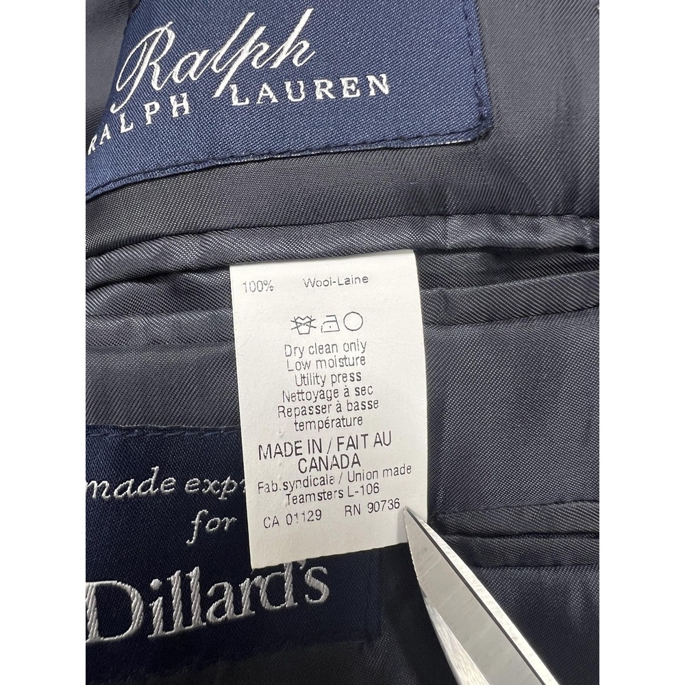 Ralph Lauren Sport Coat Mens 36R Gray Wool Plaid Windowpane Classic Fit Canada - Picture 5 of 12